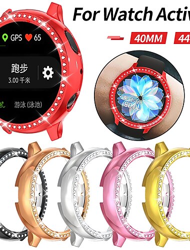  Diamant geval Horlogekast Compatibel met: Samsung Galaxy Watch Active 2 40mm / Watch Active 2 44mm Schokbestendig Muovi / Harde pc Horloge Deksel