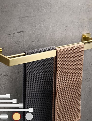  soporte de toallero para baño, barra de torre de acero inoxidable, accesorios de hardware de baño montados en la pared, barra de torre de 30-60 cm (negro/cromo/dorado/níquel cepillado)
