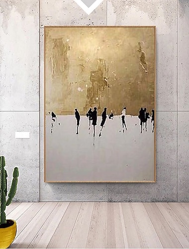  pintura al óleo 100% hecha a mano arte de pared pintado a mano sobre lienzo bailarines dorados vacaciones abstractas contemporánea decoración moderna del hogar decoración lienzo enrollado sin marco