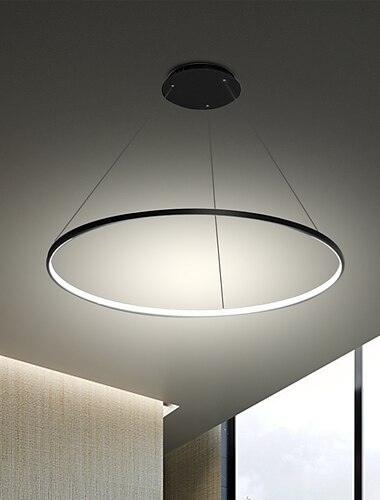  1-flammig 60cm 24“ LED Pendelleuchte Metall Acryl Kreisdesign Chrom modern zeitgenössisch 110-120v 220-240v