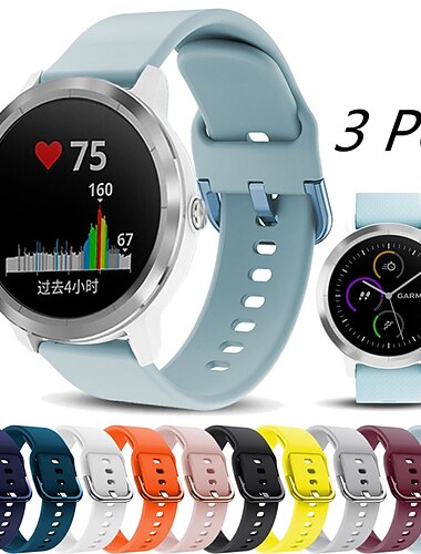  3 Pack Uhrenarmband für Garmin MARQ Descent G1 Forerunner 55 245 645 Music Fenix 7S Sapphire Solar / 6S Pro / 5S Plus Fenix 7 Sapphire Solar / 6 Pro / 5 Plus Silikon Ersatz Gurt 20mm 22mm Elasthan