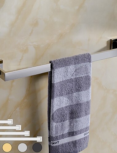  barra para toallas estante de baño de acero inoxidable electrochapado nuevo diseño baño barra simple montado en la pared 1 pieza acabado cromado y pintado