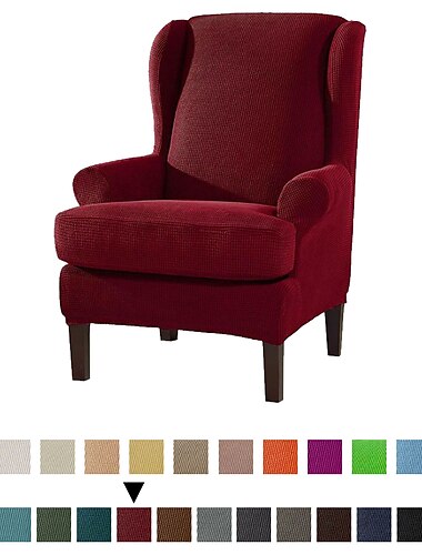  wingback tuolin päällinen nojatuolin päällinen stretch sohvan päällinen joustava sohvan päällinen t tyynynpäällyksellä tavallinen viininpunainen yksivärinen pehmeä kestävä