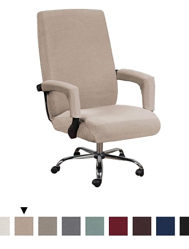  Funda para silla de oficina para computadora, silla para juegos, silla elástica, funda protectora para muebles lavable duradera de color sólido liso