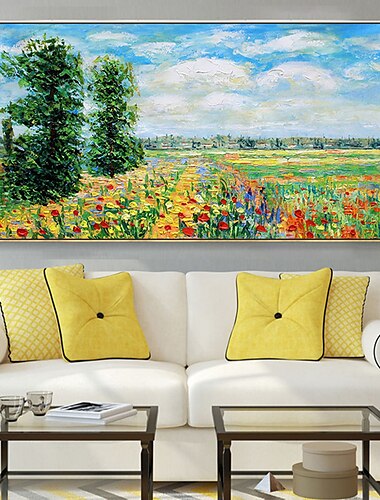  Hang-Ölgemälde Handgemalte Horizontal Landschaft Abstrakte Landschaft Vintage Modern Ohne Innenrahmen (ohne Rahmen)