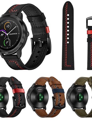  Pasek do zegarka na Garmin Forerunner 255 / Vivoactive 4 / Venu 2 Skóra PU Zastąpienie Pasek 22mm Zapięcie metalowe Regulowany Mankiet