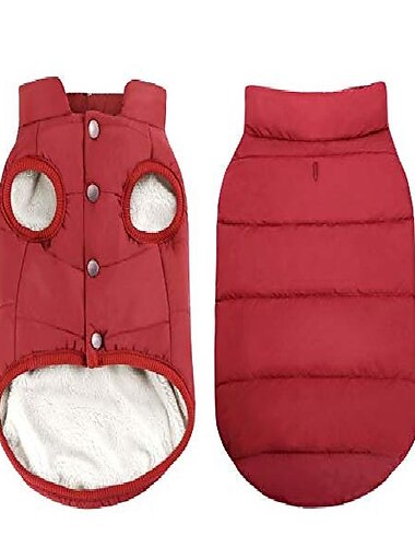  forro polar sudadera con capucha extra cálida para perros en invierno para perros pequeños chaqueta abrigos para cachorros con capucha, rojo (xs-xxxl)