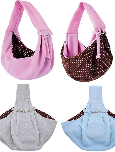  Hunder Skulderveske Ryggsekk til hund Bærbar Vaskbar Holdbar Polkadotter Nylon ungt kjæledyr Hundevalp utendørs Blå Rosa Grå