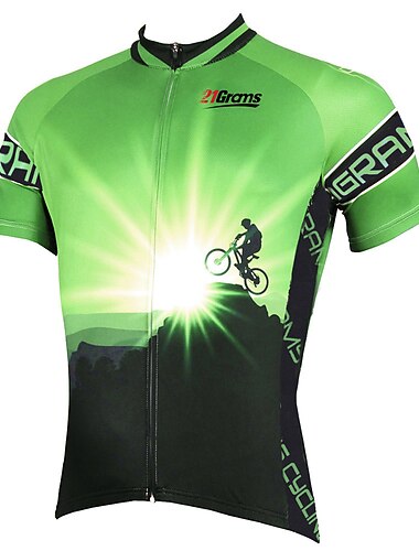  Herre Sykkeltrøyer Mønstret Morsom Kortermet Sykkel Jersey Topper med 3 baklommer Fjellsykling Veisykling Hurtigtørkende Refleksbånd Tilbake Lomme Svettereduserende sport Gul Rød Blå Klær