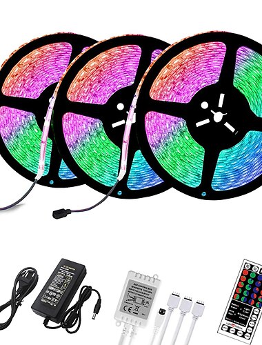  LOENDE 3x5M フレキシブルＬＥＤライトストリップ ライトセット 900 LED 2835 SMD 8mm 1セット RGB クリスマス 新年 クリエイティブ カット可能 装飾用 12 V / ノンテープ・タイプ