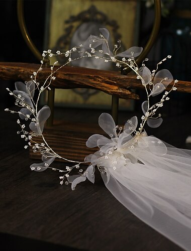  Uma Camada Floral Véus de Noiva Véu Ombro com Pingente / Cor Única Tule / Clássico