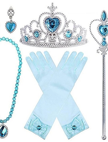  Princesas Elsa Guantes Collar Accesorios Cosplay de película for Chica Niños Día del Niño Mascarada