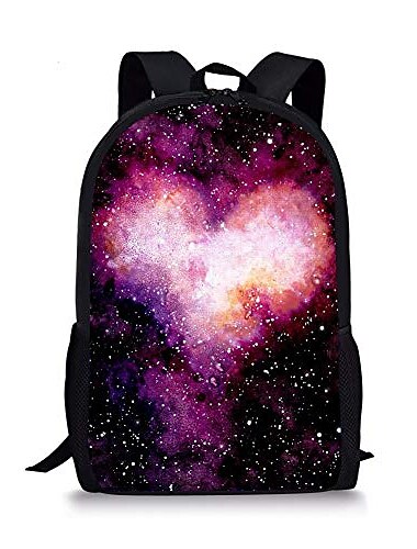  ryggsäck med galaxtryck – slitstark och snygg rymdnebula skolväska med justerbara remmar oxford tyg dragkedja med stor kapacitet idealisk för gå tillbaka till skolan – rymlig bokväska i stjärnklar nattdesign