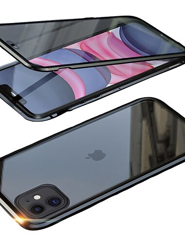  puhelin Etui Käyttötarkoitus iPhone 17 Pro Max 17 Air 16 15 14 Pro Max Plus 13 12 11 Pro Max Mini Magneettinen adsorptiokotelo Koko vartalon suoja Kaksipuolinen Iskunkestävä Karkaistu lasi Metalli