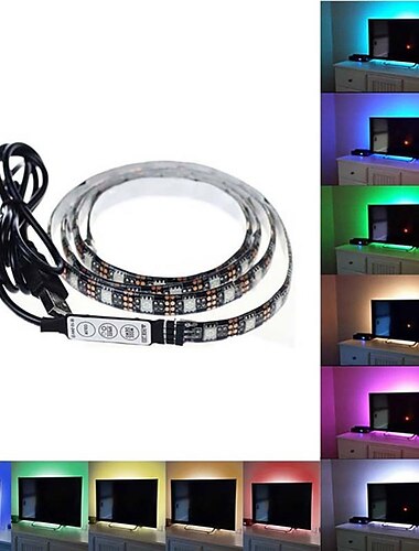  أضواء شريط ليد usb 1 ~ 5m 3.3 ~ 16.4ft smd 5050 rgb تغيير لون dc5v شاشة مكتب التلفزيون الخلفية ip65 للماء