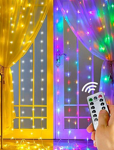  led tenda luci della stringa flash fairy garland 3x1 3x2 3x3m 300 led usb remote control for new year natale outdoor wedding home window docoration