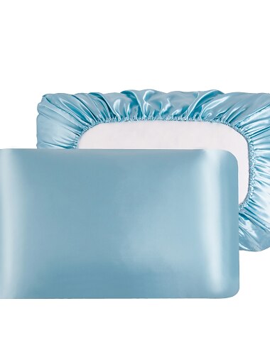  Luxus-Satin-Kissenbezug für Haare Standard-Satin-Kissenbezug mit Gummiband, Kissenbezug-Set mit 2 Anzug