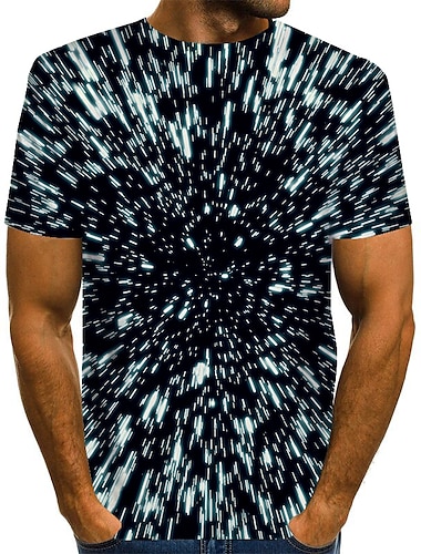  Voor heren Overhemd T-shirt Grafisch 3D Print Ronde hals Zwart 3D-afdrukken Grote maten Dagelijks Korte mouw Afdrukken Kleding overdreven Basic