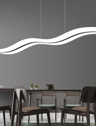  LED Pendelleuchte 97cm 36w Wellenform Acryl moderne einfache Mode Hängeleuchte mit Fernbedienung für Arbeitszimmer Büro Esszimmer Beleuchtungskörper