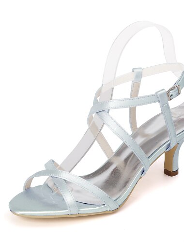  Hochzeitsschuhe für Braut, Brautjungfer, Damen, Peeptoe, Weiß, Elfenbein, Blau, Silber, Gold, Schwarz, Satin-Sandalen, niedriger Absatz, Hochzeitsfeier, Valentinstag, Minimalismus, Mode