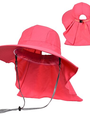  Hut Damen Sonnenhut Fischen-Hut Wanderhut Tragbar UV-Sonnenschutz UPF50+ für Angeln Klettern Strand Einfarbig Nylon Sommer