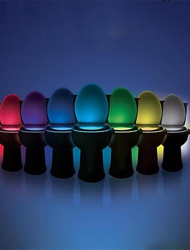  led νυχτερινό φως μπάνιου καθίσματος τουαλέτας pir ενεργοποιημένος αισθητήρας ανίχνευσης κίνησης 8 χρωμάτων που αλλάζει αδιάβροχη τουαλέτα για ενήλικο παιδί