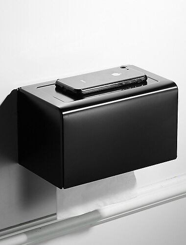  черный держатель для туалетной бумаги пространство алюминиевая водонепроницаемая коробка для салфеток перфорированная полка настенное крепление держатель для салфеток новый дизайн
