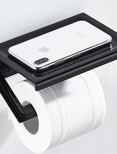  schwarzer toilettenpapierhalter raum aluminium wasserdichte taschentuchbox gestanztes regal wandhalterung taschentuchhalter neues design
