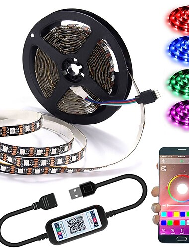  LED Lichtband APP intelligente Steuerung Bluetooth Mesh Smart LED Lichter Streifen 1m 2m 3m 4m 5m 5050 RGB SMD 30 LEDs pro Meter mit ir 24 Schlüssel Controller USB-Anschluss DC5V