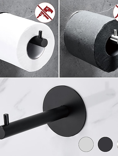 toalettpappershållare rund ny design självhäftande rostfritt stål badrumsrullpappershylla väggmonterad 1st