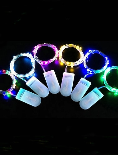  LED 妖精ストリングライト 2 メートル 20led 銅線ライト結婚式の装飾クリスマスツリーウェディングパーティーギフトボタン電池