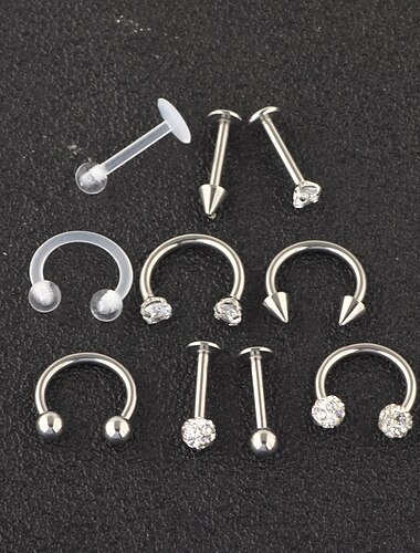  16g Knorpel Helix Tragus Ohrstecker Twist Spiral Langhantel Lippenringe Labret Stud Hufeisen Piercing verdrehte Augenbrauenringe Piercing für Frauen Männer Schmuck
