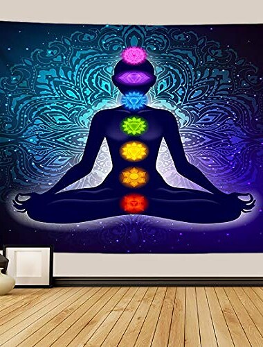  Indiase zeven chakra meditatie tapijt yoga studio tapijt kamer decoraties innerlijke vrede wandtapijt reiki spirituele genezing cadeau