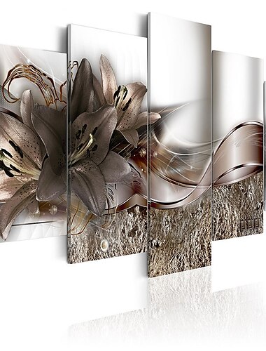  5 Paneele Wandkunst Leinwand Blume Lilie Drucke Poster Malerei Heimdekoration Wandbehang Geschenk gerollte Leinwand kein Rahmen ungerahmt ungedehnt