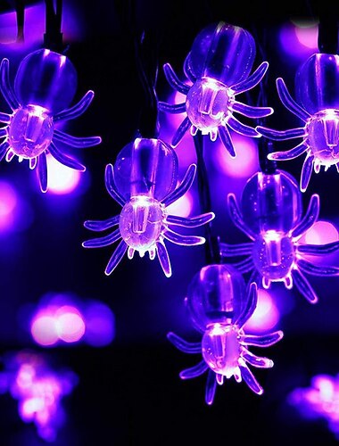  halloween lichten spider lichtslingers 10 led paarse spinnen 1.5m 4.9ft led speelgoed halloween ghost festival horror decoratie benodigdheden voor feestkostuums