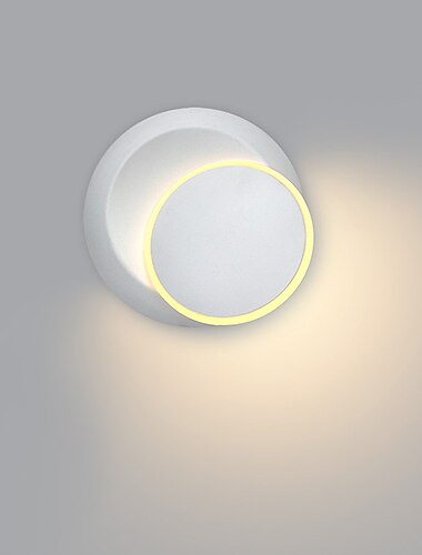  lightinthebox nordisk enkel led vegglampe rund nattbord formørkelse vegglampe 360 rotasjon svart og hvit dekorasjon stue bakgrunn vegg trapp lampe