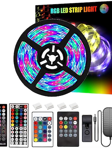  led strip verlichting 20m 65.6ft bluetooth waterdicht diy kleur veranderende 2835 rgb met afstandsbediening en verborgen controller eenvoudige installatie voor tv achtergrondverlichting kamer en