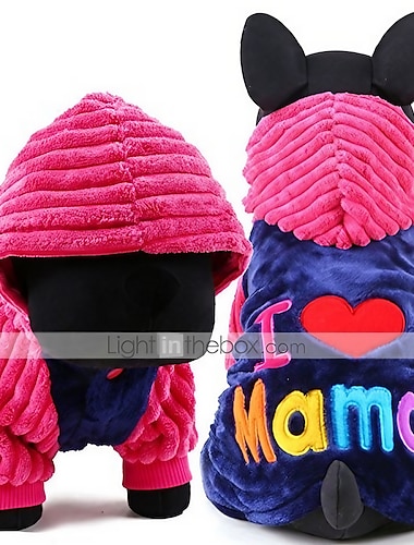  hond kleding ik hou van papa en mama winter hond kleding kleine middelgrote hond jassen jassen voor chihuahua poedel (m, ik hou van mama)