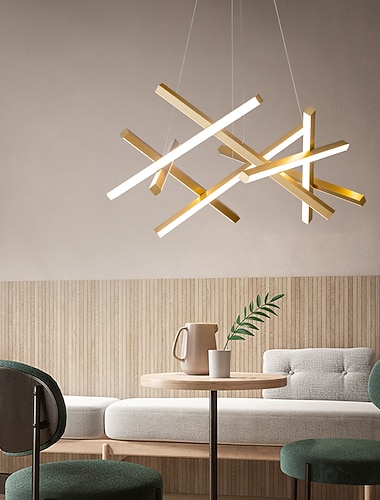  led 32w sputnik kronleuchter dia56cm aluminiumrahmen schwarz lackierte oberflächen für wohnzimmer schlafzimmer kaffeebar pendelleuchte warmweiß/weißes licht