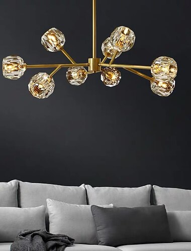  9 têtes 80 cm or plafonniers lustre de luxe en cuivre de première qualité en laiton de mode moderne 110-120v 220-240v