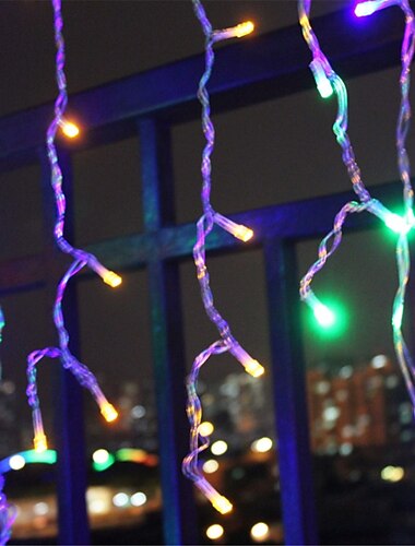  LED String Lights 6Mx3M 600LED 3Mx3M 300LED 4M 96LED Christmas Garland Light Droop LED Curtain Icicle String Lights Garden Mall Eaves Home Christmas Decorating Fairy Lights