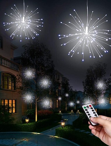  led starburst twinkle světla kutilství venkovní vodotěsné víla řetězec světla 8 režimů s dálkovým ovládáním pro svatební party vánoční ložnice dekor 4packs 2packs 1pack