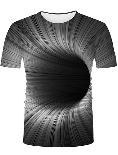  男性用 男女兼用 シャツ Tシャツ グラフィック 3D印刷 ラウンドネック ブラック / ホワイト イエロー ブルー グリーン 3Dプリント プラスサイズ カジュアル 日常 半袖 3Dプリント プリント 衣類 ファッション クール ベーシック