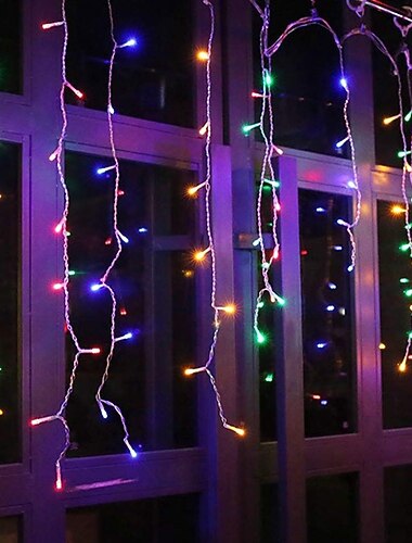  Elegante Trouwerij Feest Receptie LED IJspegel String Lichten - 3M x 1M 120 LED's Buiten Waterdicht met 8 Modes Garland voor Patio Tuin  Raam Decoratie