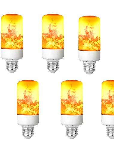  Ampoule de feu à effet de flamme LED E26-E27 Base 4 modes avec effet à l'envers Halloween Décoration d'ambiance de Noël 8W AC85-265V