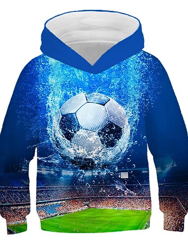 Мальчики 3D Футбол Толстовка Длинный рукав 3D печать Весна Осень Зима Активный Уличный стиль Дети 3-12 лет на открытом воздухе Повседневные   Мальчики 3D Футбол Толстовка Длинный рукав 3D печать Весна Осень Зима Активный Уличный стиль Дети 3-12 лет на открытом воздухе Повседневные