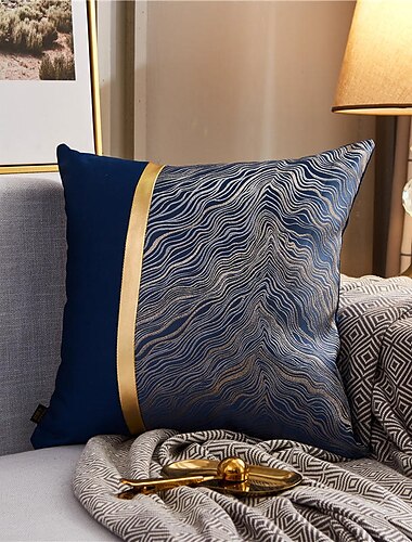  Cojines decorativos textura color a juego línea dorada jacquard bordado funda de almohada cubierta sala de estar dormitorio funda de cojín de sofá cojín al aire libre para sofá cama silla