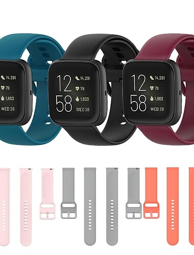  Ver Banda para Fitbit Versa 2 / Versa Lite / Versa SE / Versa Silicona Reemplazo Correa Suave Transpirable Correa Deportiva Pulsera