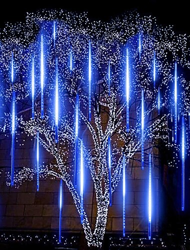  vallende regen lichten meteorenregen lichten kerstverlichting 30cm 8 buis 144 leds vallende regen druppel ijspegel lichtslingers voor kerstbomen halloween decoratie vakantie bruiloft