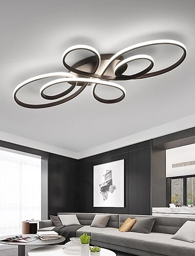  Plafoniera 1 luce 60/80 cm led forme geometriche luci da incasso metallo finiture verniciate stile nordico moderno ufficio soggiorno 220-240v solo dimmerabile con telecomando